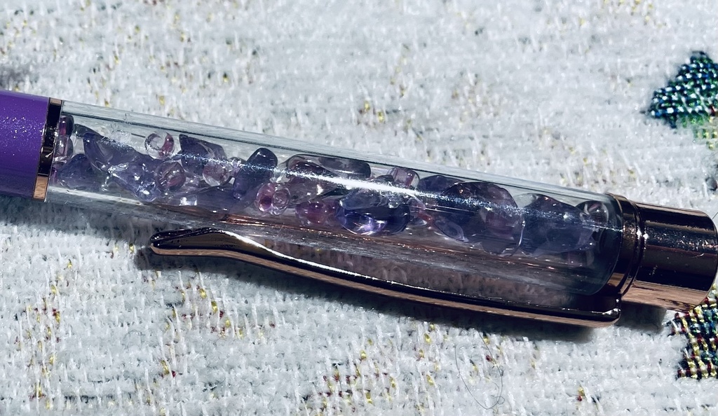 安倍晴明イメージ天然石+蓄光ビーズボールペン(A)