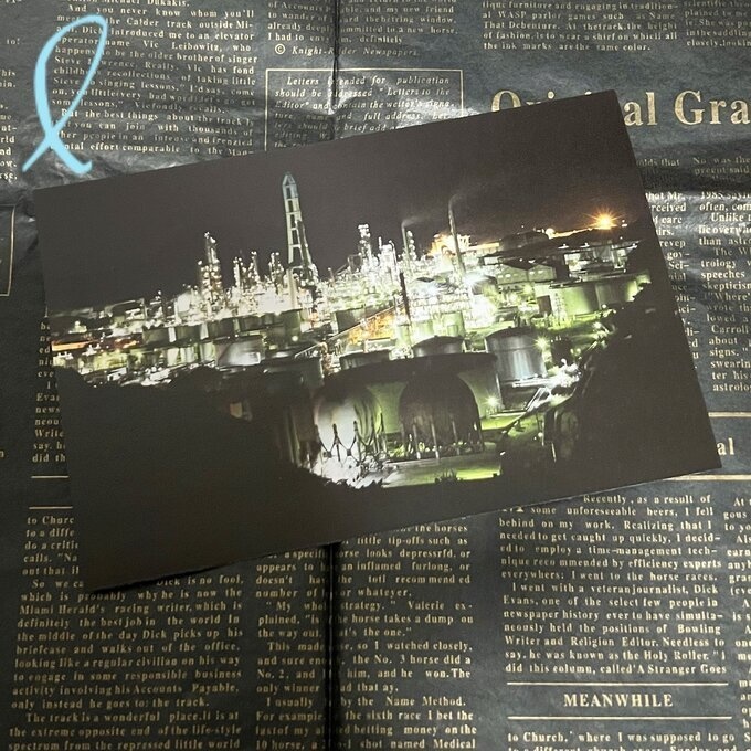 廃墟*工場夜景写真 ポストカード