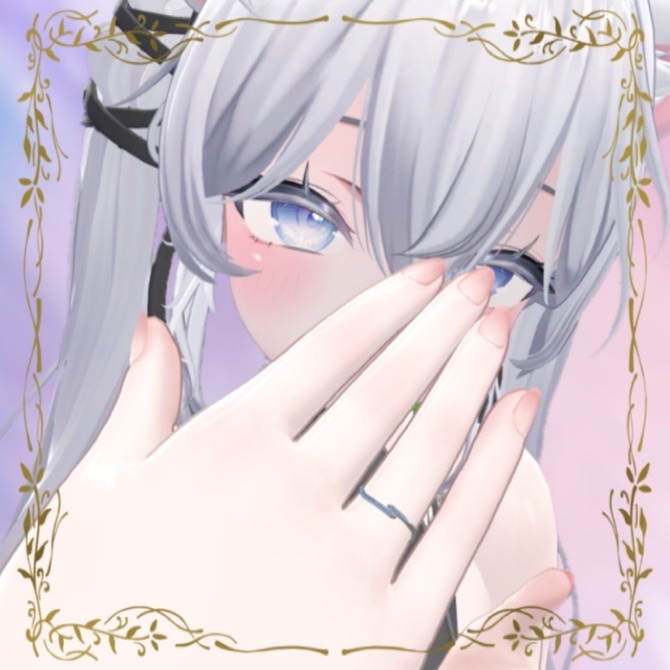 『Glass Vein 透きとおる祈りの脈動 シルバーリング』VRChat向けアクセサリー