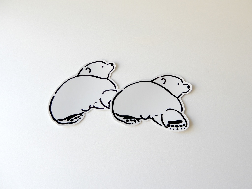 ダイカット シロクマステッカー(1枚)/POLAR BEAR STICKER(1 sheet)