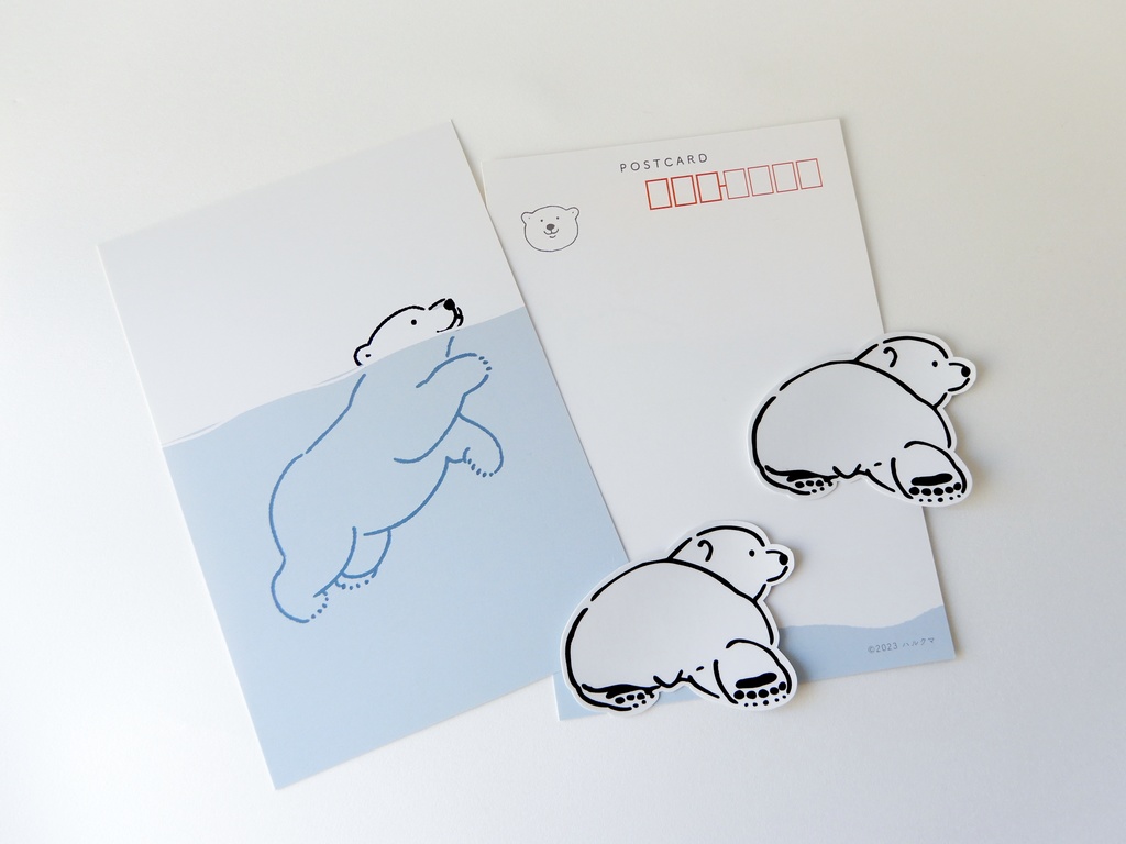 シロクマポストカード (1枚)/POLAR BEAR POSTCARD (1 sheet)