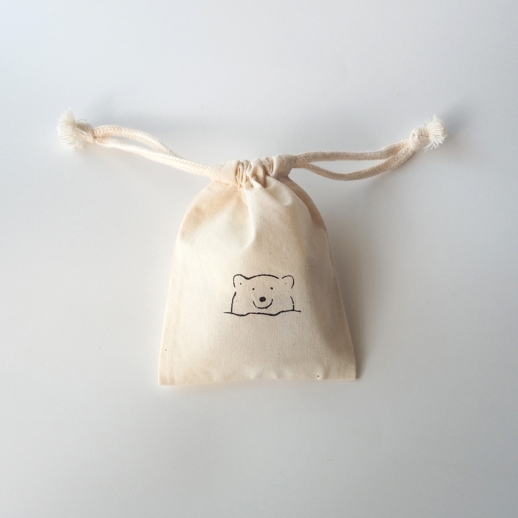 シロクマミニ巾着 [Polar Bear Mini Drawstring Pouch]
