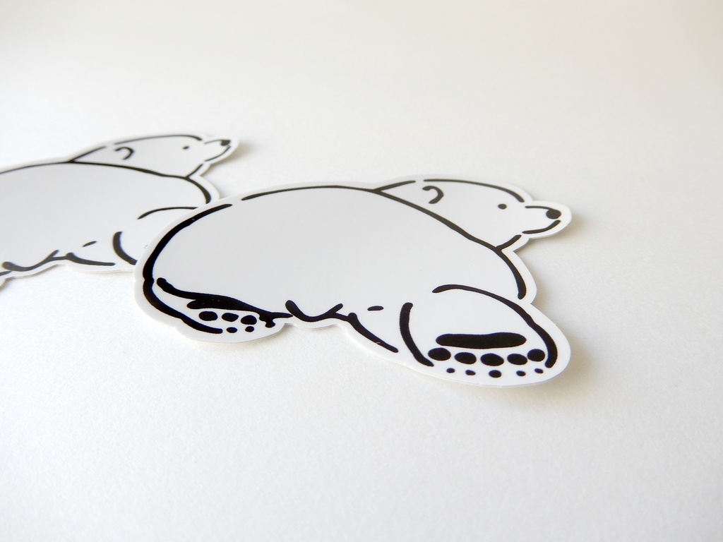 ダイカット シロクマステッカー(1枚)/POLAR BEAR STICKER(1 sheet)