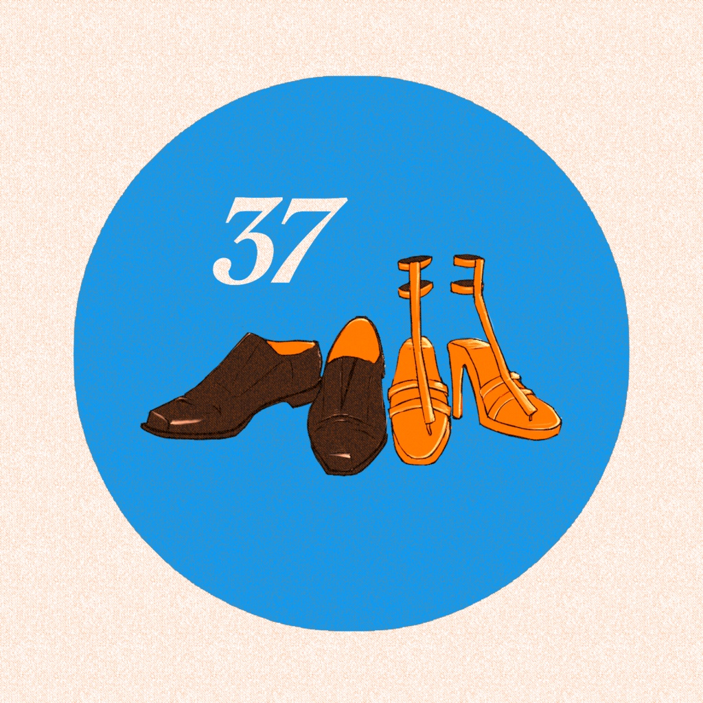 紳士靴とグラディエーターサンダル 缶バッジ