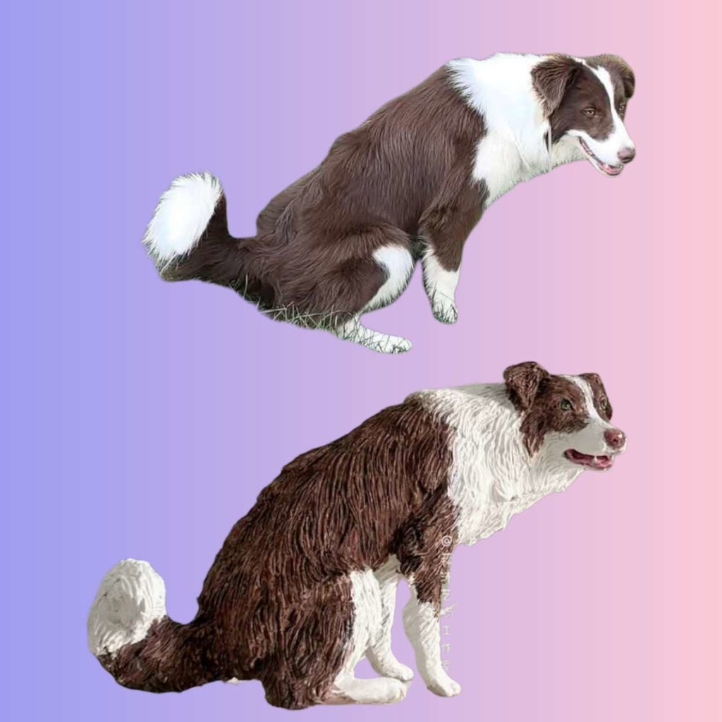 【受注作製】うちの子 写真入り そっくり人形❤ペット フィギュア、犬置物、 名入れ 愛犬 立体肖像画 似顔絵❤犬猫人形、ペットロス、メモリアル、ねこちゃん、誕生日、うちのこ記念日、ペットギフト