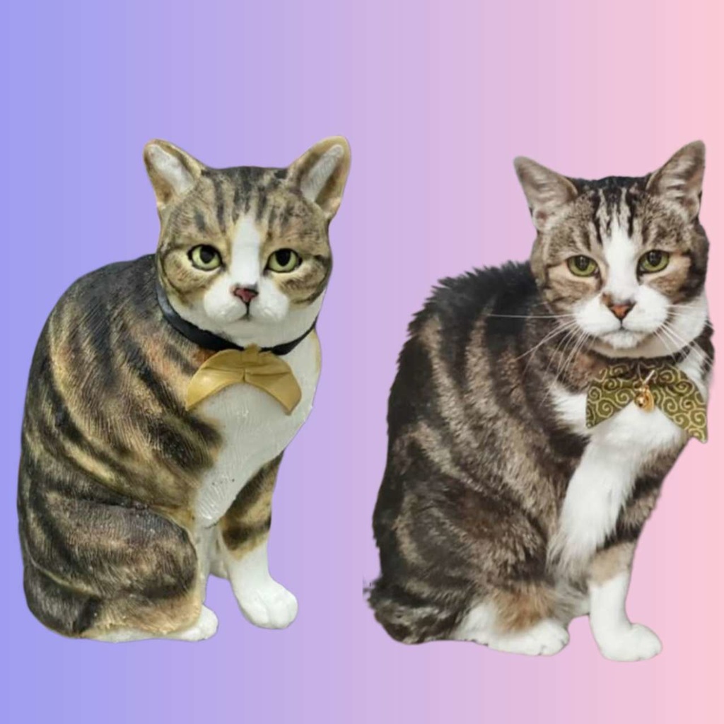 【受注作製】うちの子 写真入り そっくり人形❤ペット フィギュア、猫置物、名入れ 愛猫 立体肖像画 似顔絵❤犬猫人形、ペットロス、メモリアル、ねこちゃん、誕生日、うちのこ記念日、ペットギフト