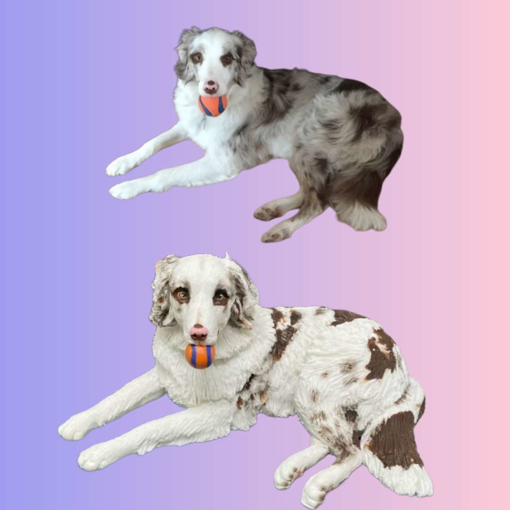 【受注作製】うちの子 写真入り そっくり人形❤ペット フィギュア、犬置物、 名入れ 愛犬 立体肖像画 似顔絵❤犬猫人形、ペットロス、メモリアル、ねこちゃん、誕生日、うちのこ記念日、ペットギフト