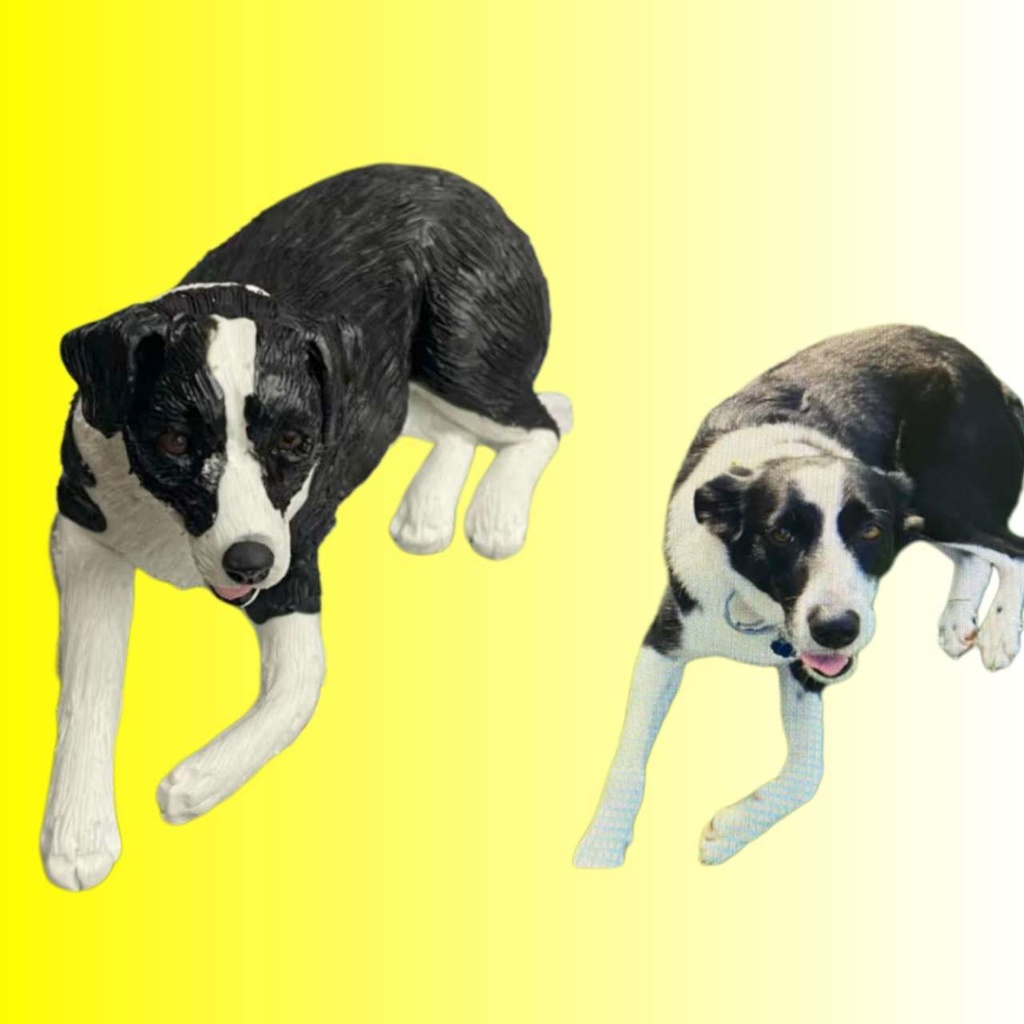 【受注作製】うちの子 写真入り そっくり人形❤ペット フィギュア、犬置物、 名入れ 愛犬 立体肖像画 似顔絵❤犬猫人形、ペットロス、メモリアル、ねこちゃん、誕生日、うちのこ記念日、ペットギフト