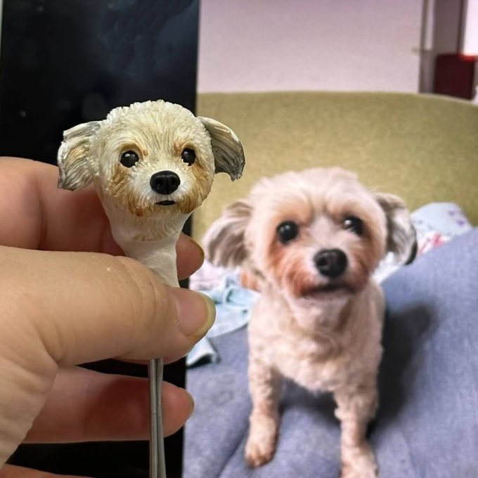 【受注作製】うちの子 写真入り そっくり人形❤ペット フィギュア、犬置物、 名入れ 愛犬 立体肖像画 似顔絵❤犬猫人形、ペットロス、メモリアル、ねこちゃん、誕生日、うちのこ記念日、ペットギフト