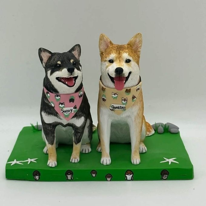 【受注作製】うちの子 写真入り そっくり人形❤ペット フィギュア、犬置物、 名入れ 愛犬 立体肖像画 似顔絵❤犬猫人形、ペットロス、メモリアル、ねこちゃん、誕生日、うちのこ記念日、ペットギフト