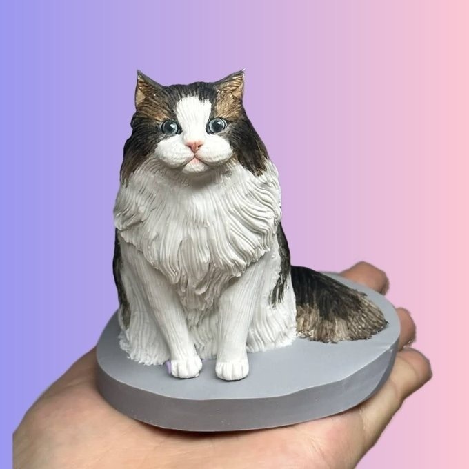 【受注作製】うちの子 写真入り そっくり人形❤ペット フィギュア、猫置物、名入れ 愛猫 立体肖像画 似顔絵❤犬猫人形、ペットロス、メモリアル、ねこちゃん、誕生日、うちのこ記念日、ペットギフト