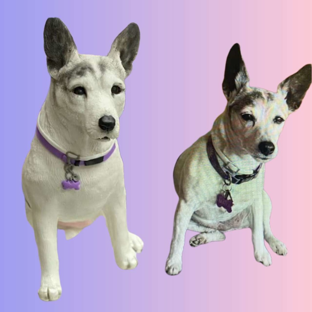 【受注作製】うちの子 写真入り そっくり人形❤ペット フィギュア、犬置物、 名入れ 愛犬 立体肖像画 似顔絵❤犬猫人形、ペットロス、メモリアル、ねこちゃん、誕生日、うちのこ記念日、ペットギフト