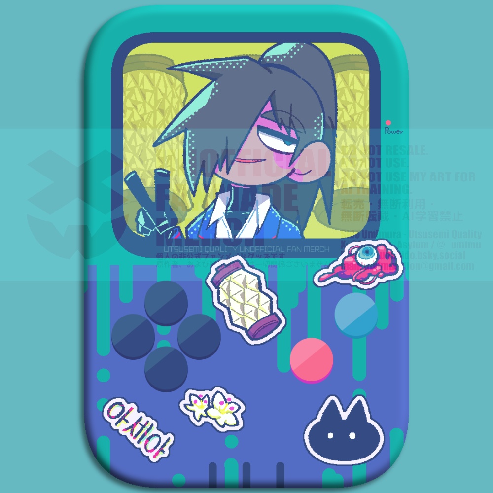 九人会ゲーム機風缶バッジ　アセア