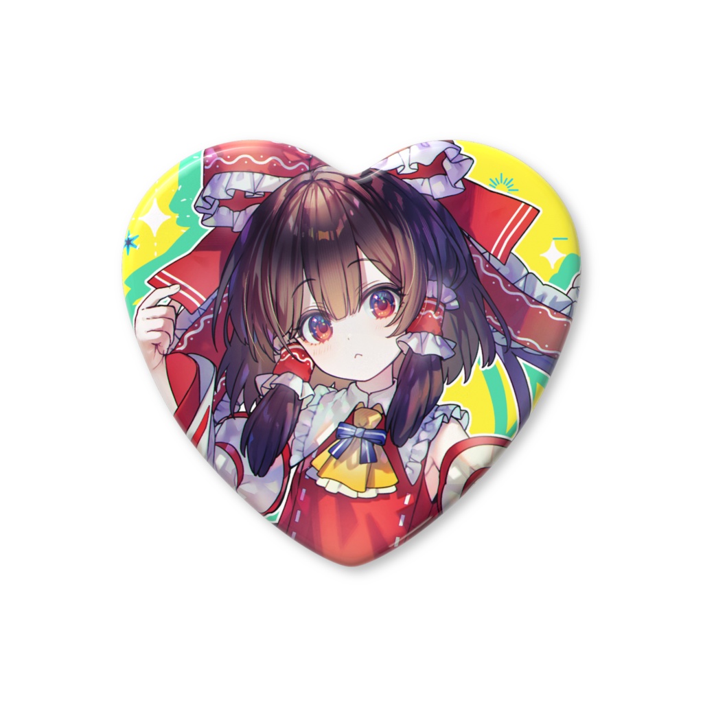 【東方Project】BOOTH限定 博麗霊夢 ハート型缶バッジ