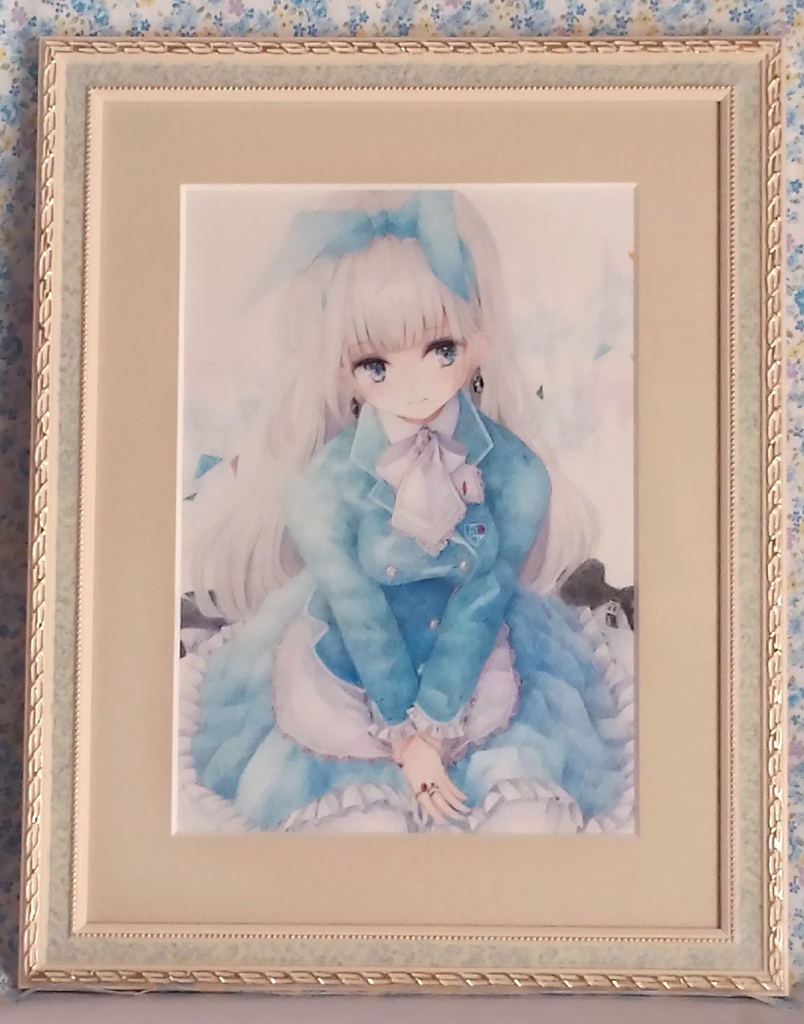 オリジナル色鉛筆原画 額付き「アリス」