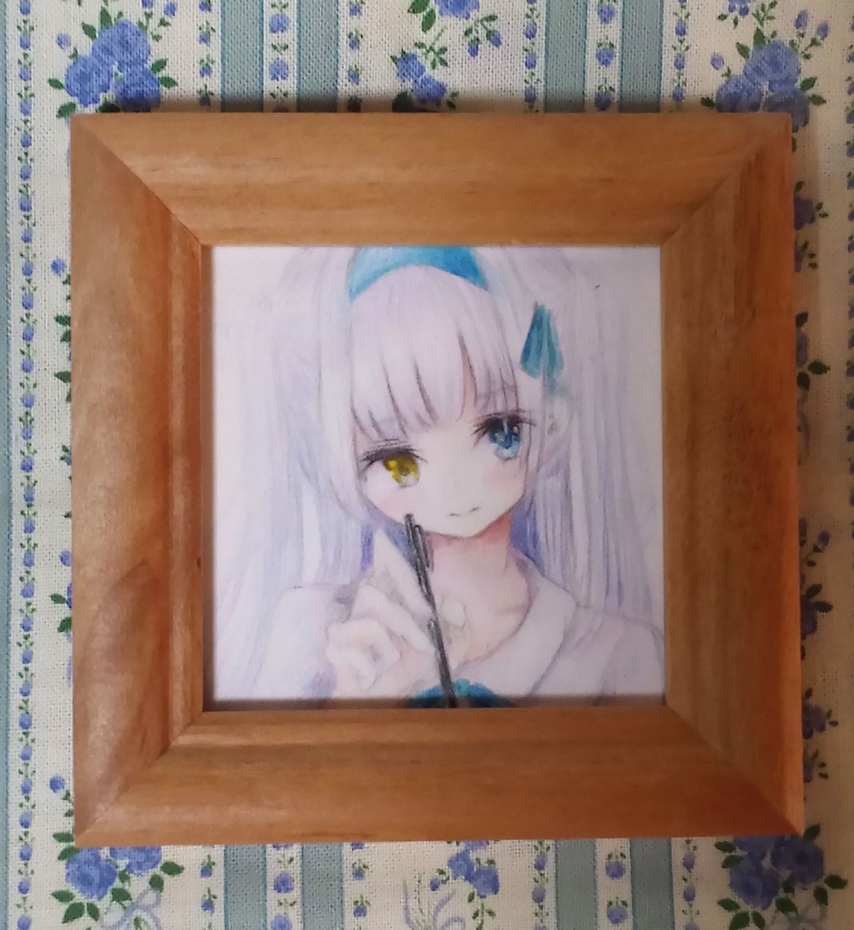 オリジナルアナログ原画 額付き「エーデルワイス」