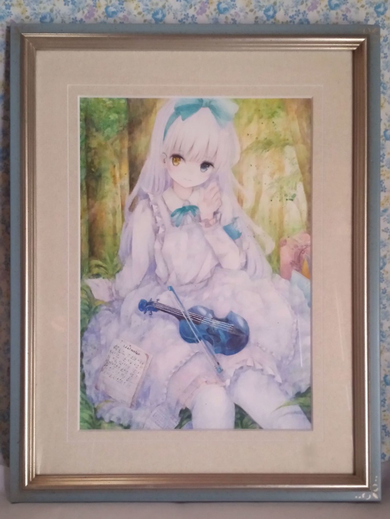 オリジナルアナログ原画 額付き「エーデルワイス」