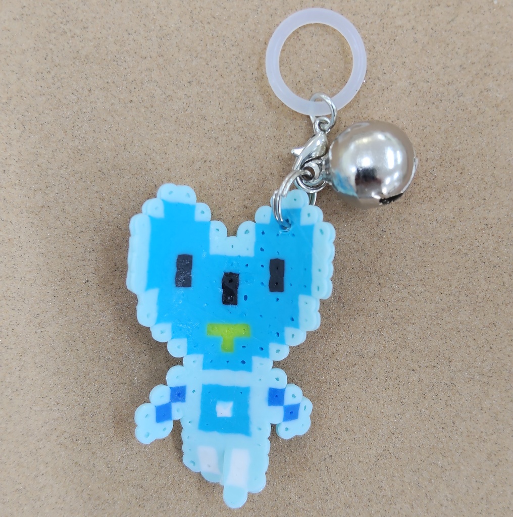 【手作り】アイロンビーズ「おでかけAずさちゃん」アンブレラマーカー/マルチチャーム