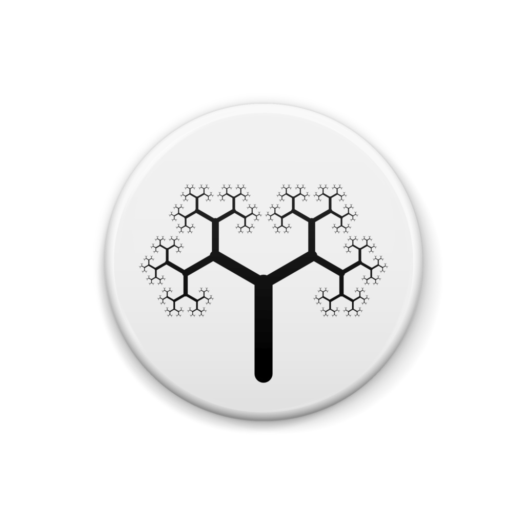 「フラクタルツリー」缶バッジ｜数学 × 自然 × アート