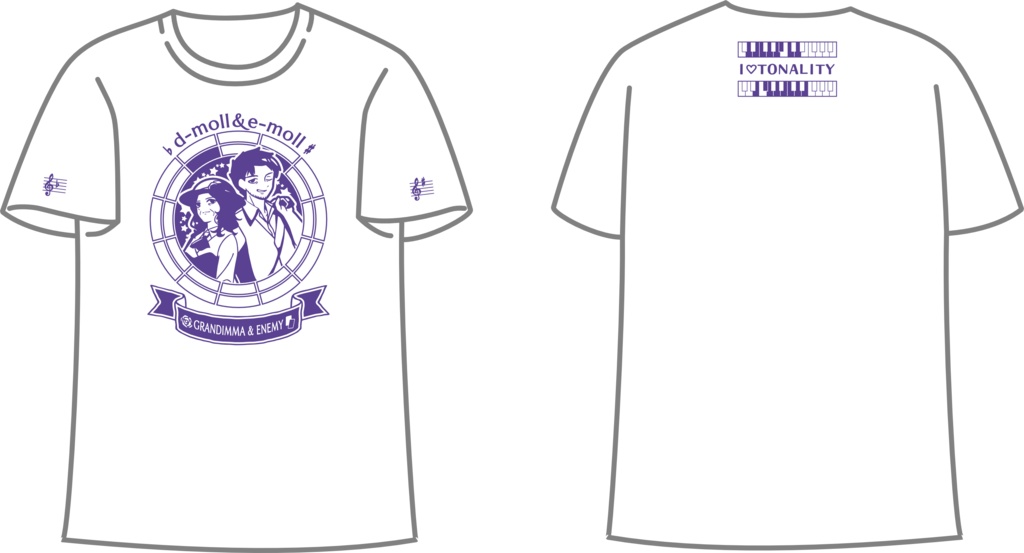 【調性記念日制定応援】調性さんTシャツ(長調さん短調さん)