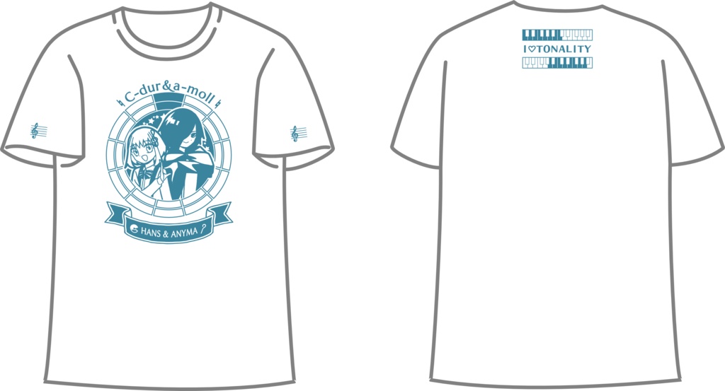 【調性記念日制定応援】調性さんTシャツ(長調さん短調さん)