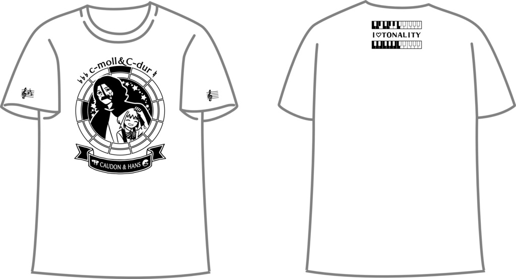 【調性記念日制定応援】調性さんTシャツ(長調さん短調さん)