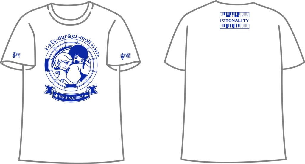 【調性記念日制定応援】調性さんTシャツ(長調さん短調さん)