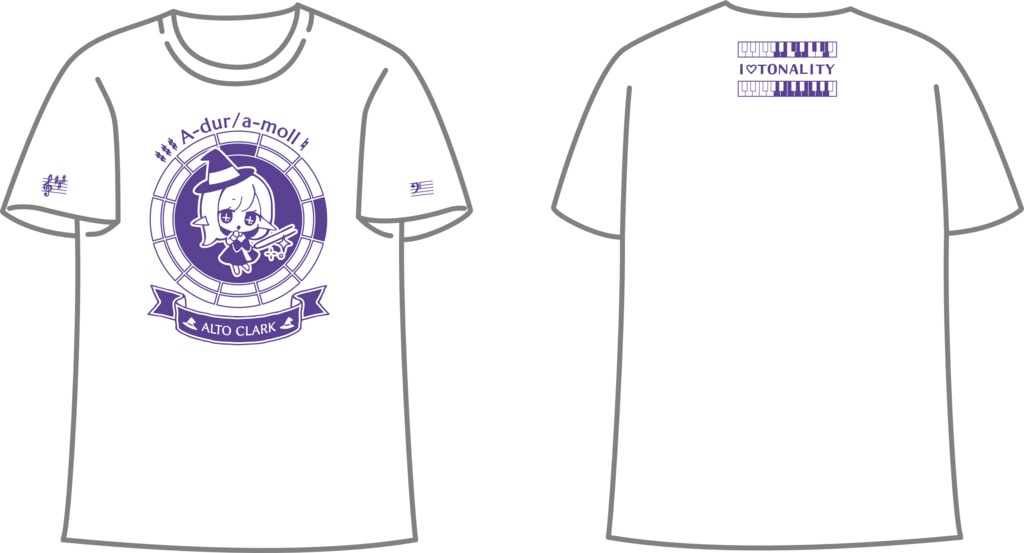 【調性記念日制定応援】調性さんTシャツ(ハートフル平均律)