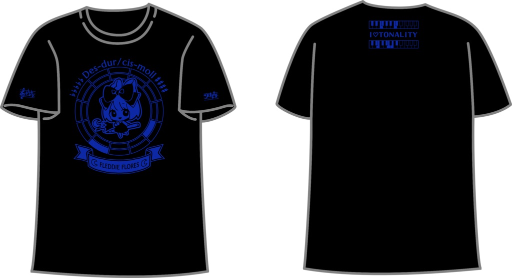 【調性記念日制定応援】調性さんTシャツ(ハートフル平均律)