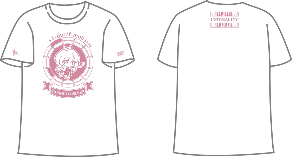 【調性記念日制定応援】調性さんTシャツ(ハートフル平均律)