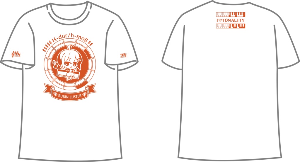 【調性記念日制定応援】調性さんTシャツ(ハートフル平均律)