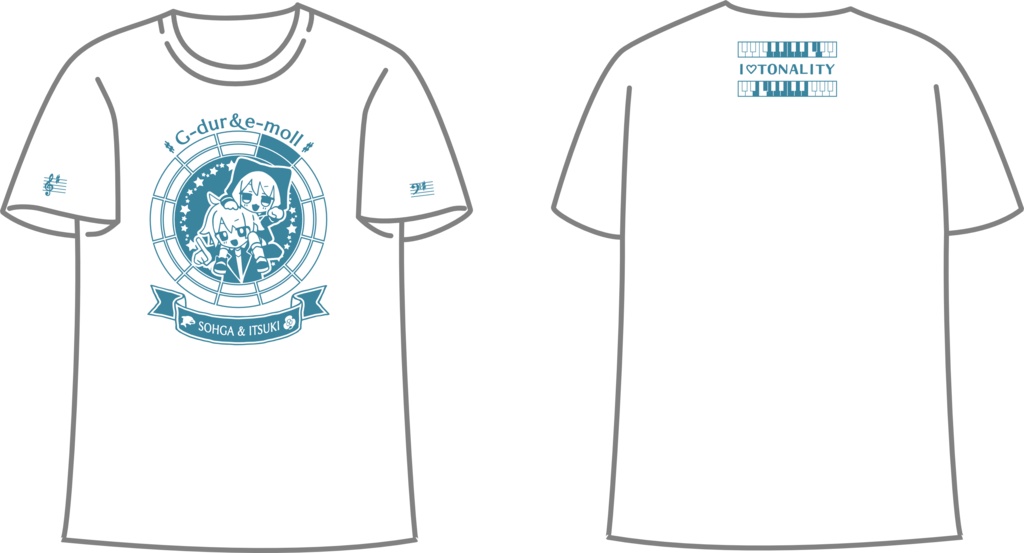 【調性記念日制定応援】調性さんTシャツ(ハートフル平均律)