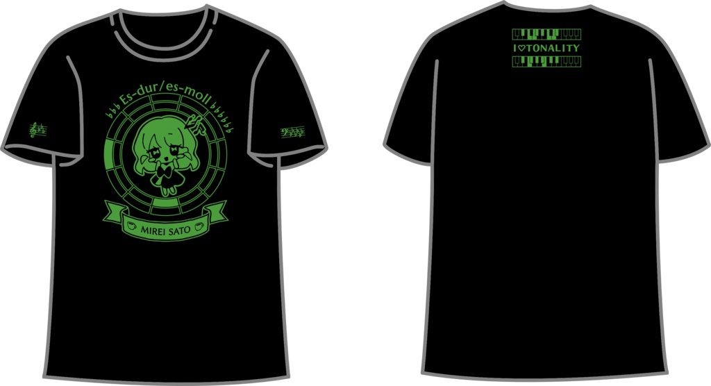 【調性記念日制定応援】調性さんTシャツ(ハートフル平均律)