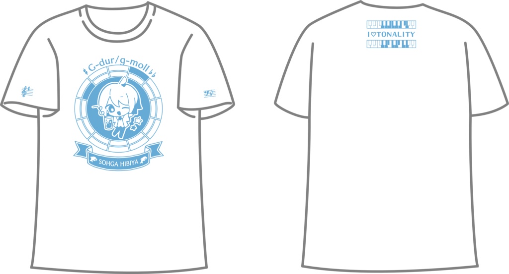 【調性記念日制定応援】調性さんTシャツ(ハートフル平均律)