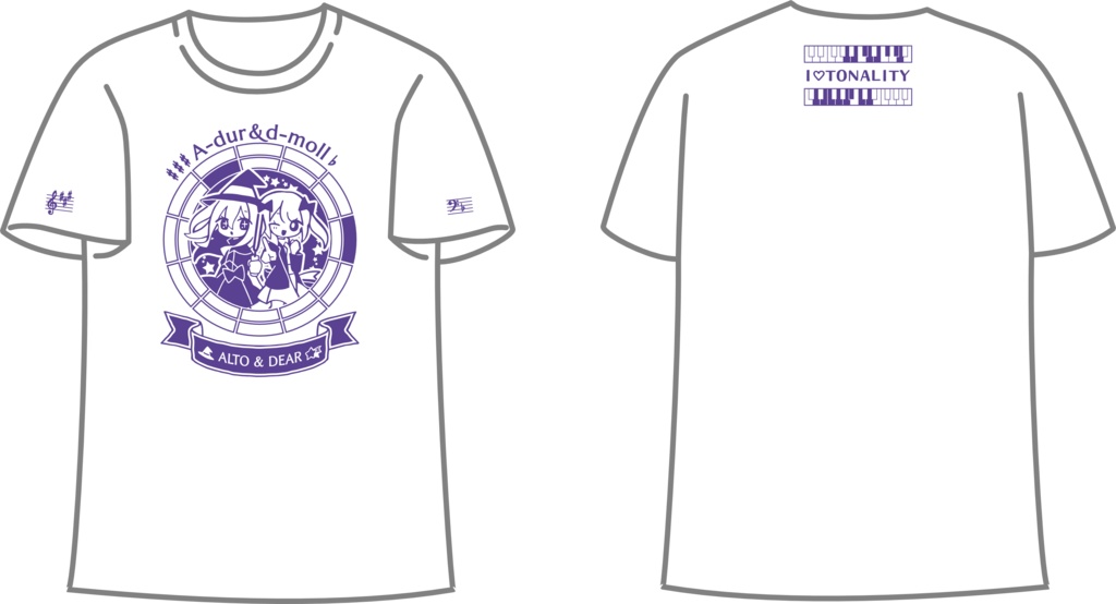 【調性記念日制定応援】調性さんTシャツ(ハートフル平均律)