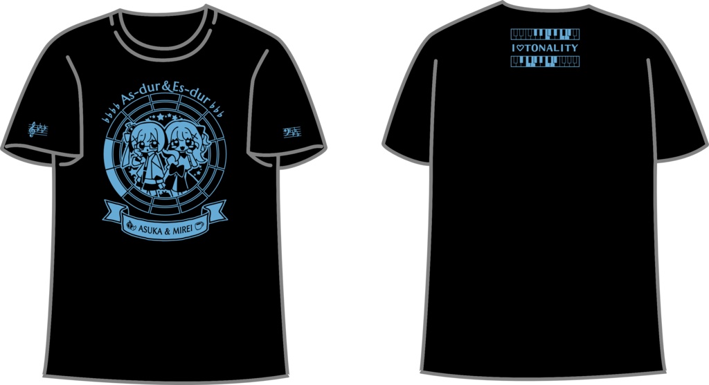 【調性記念日制定応援】調性さんTシャツ(ハートフル平均律)