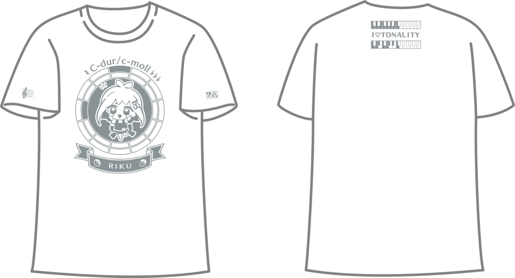 【調性記念日制定応援】調性さんTシャツ(ハートフル平均律)