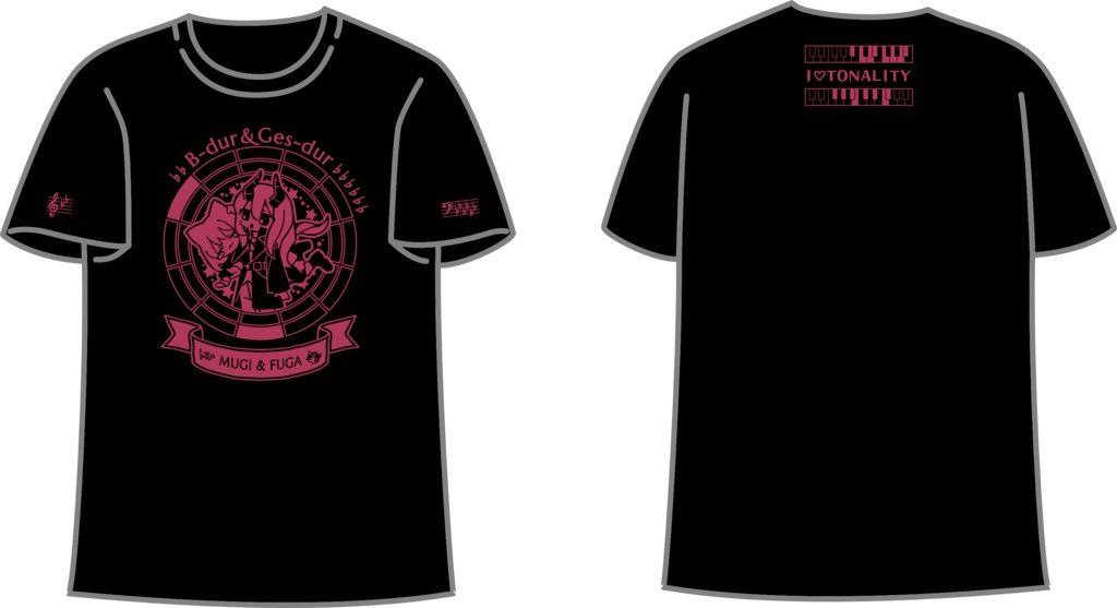 【調性記念日制定応援】調性さんTシャツ(ハートフル平均律)