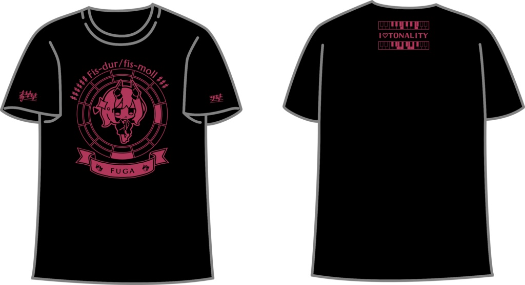 【調性記念日制定応援】調性さんTシャツ(ハートフル平均律)