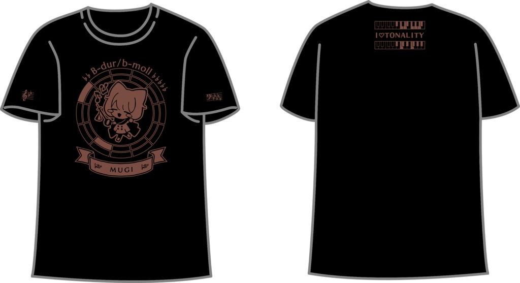 【調性記念日制定応援】調性さんTシャツ(ハートフル平均律)