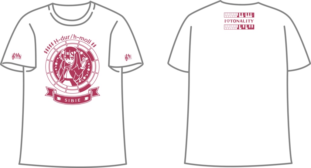 【調性記念日制定応援】調性さんTシャツ(クロマティックレインボー)