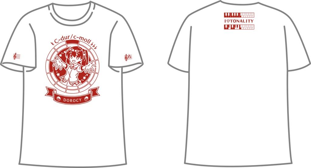 【調性記念日制定応援】調性さんTシャツ(クロマティックレインボー)