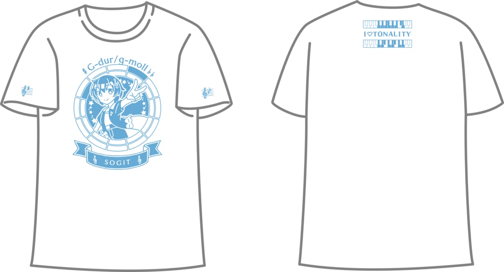 【調性記念日制定応援】調性さんTシャツ(クロマティックレインボー)