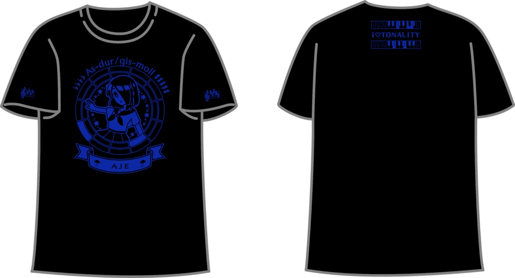 【調性記念日制定応援】調性さんTシャツ(クロマティックレインボー)