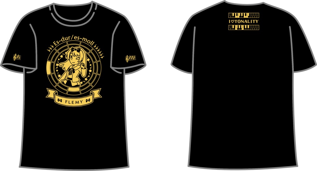 【調性記念日制定応援】調性さんTシャツ(クロマティックレインボー)