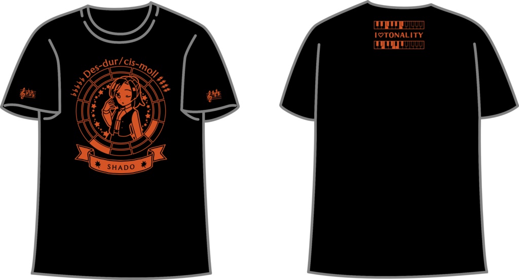 【調性記念日制定応援】調性さんTシャツ(クロマティックレインボー)