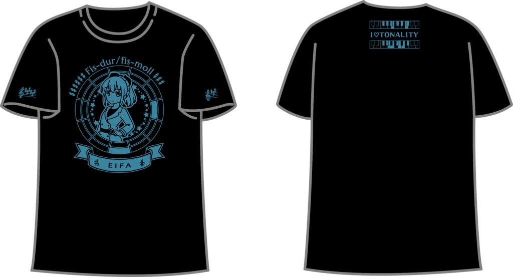 【調性記念日制定応援】調性さんTシャツ(クロマティックレインボー)