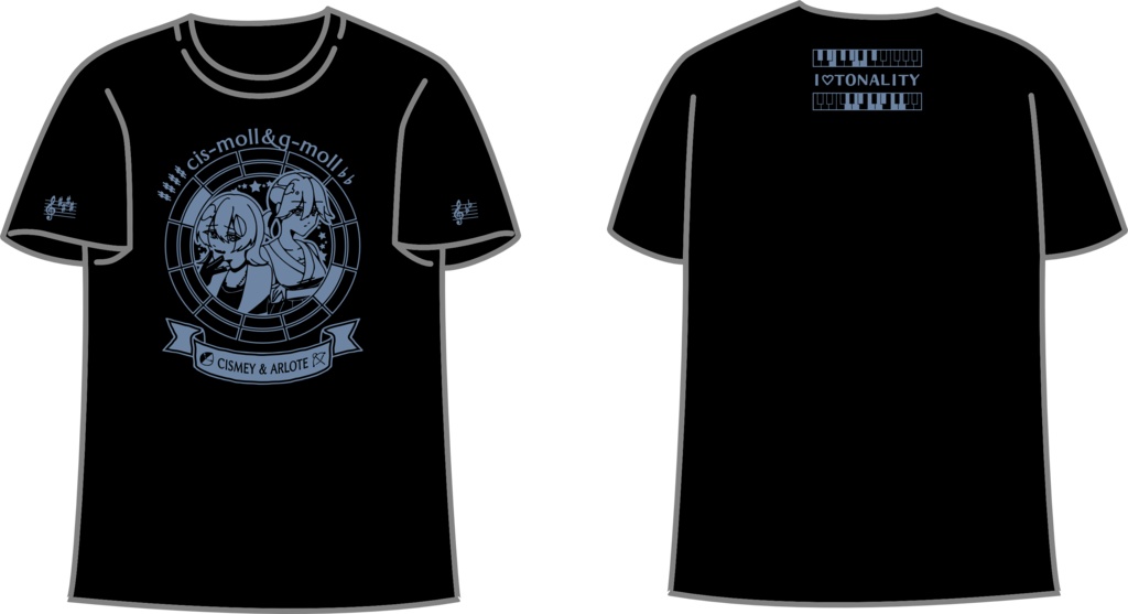 【調性記念日制定応援】調性さんTシャツ(表月裏月)