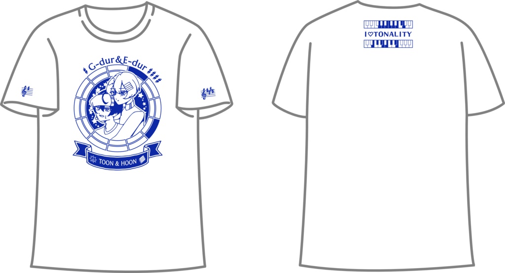 【調性記念日制定応援】調性さんTシャツ(表月裏月)