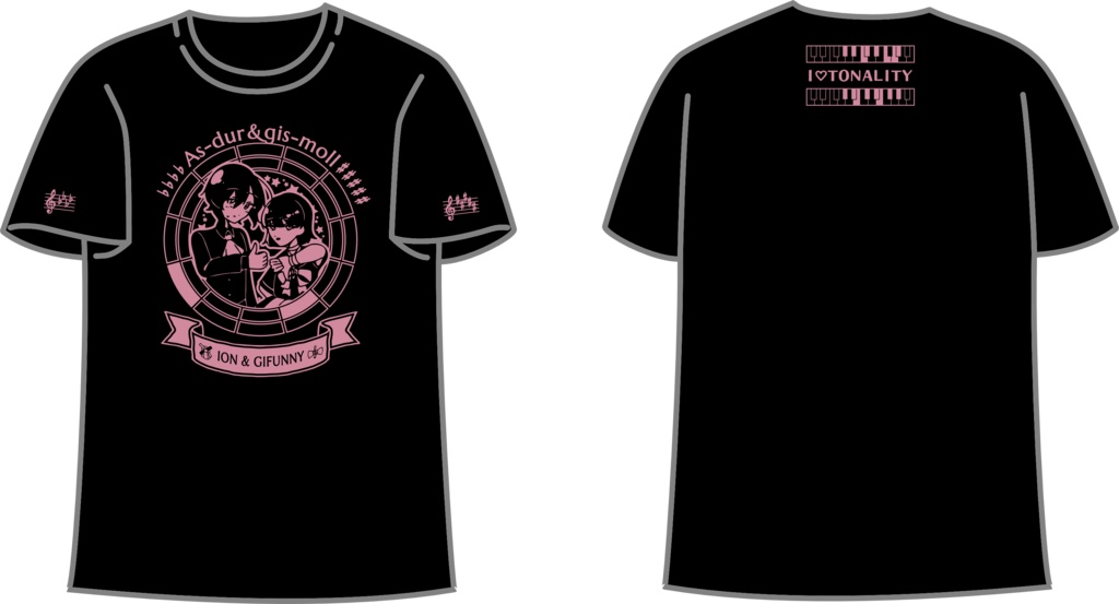 【調性記念日制定応援】調性さんTシャツ(表月裏月)